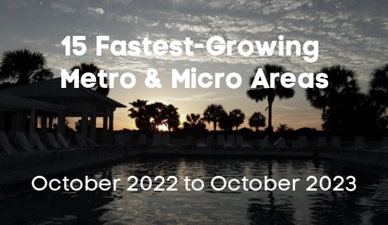 The 15 Fastest-Growing Metropolitan and Micropolitan Areas
